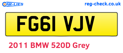 FG61VJV are the vehicle registration plates.