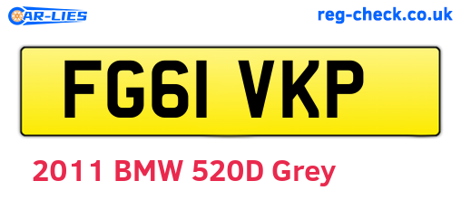 FG61VKP are the vehicle registration plates.