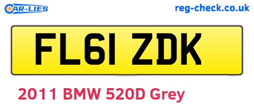 FL61ZDK are the vehicle registration plates.