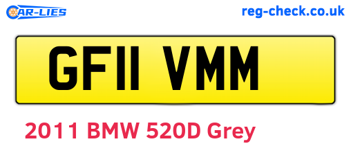 GF11VMM are the vehicle registration plates.