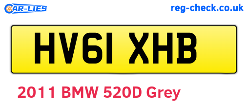 HV61XHB are the vehicle registration plates.