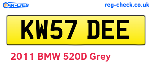 KW57DEE are the vehicle registration plates.