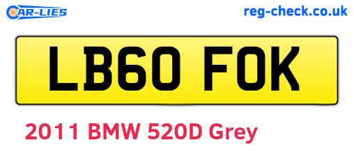 LB60FOK are the vehicle registration plates.