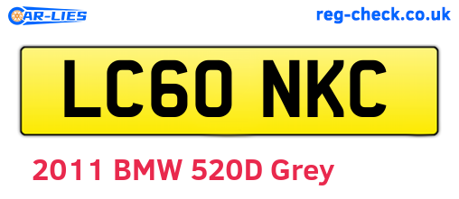 LC60NKC are the vehicle registration plates.