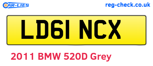 LD61NCX are the vehicle registration plates.