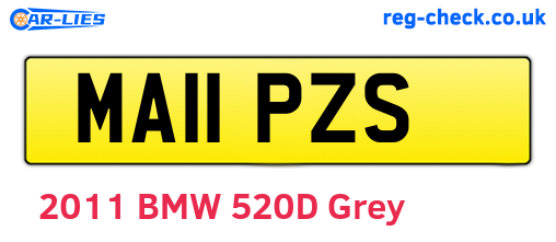 MA11PZS are the vehicle registration plates.