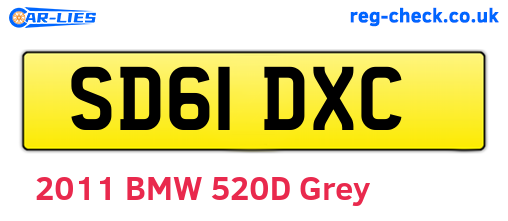 SD61DXC are the vehicle registration plates.