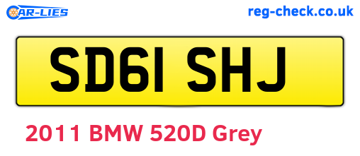 SD61SHJ are the vehicle registration plates.