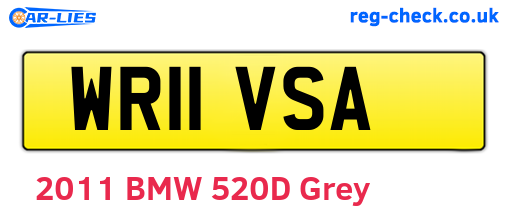 WR11VSA are the vehicle registration plates.