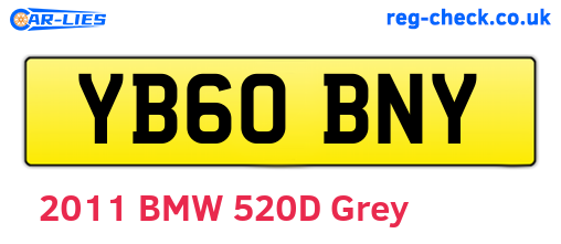 YB60BNY are the vehicle registration plates.