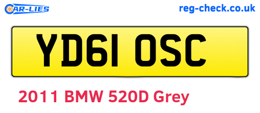 YD61OSC are the vehicle registration plates.