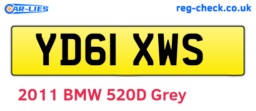 YD61XWS are the vehicle registration plates.