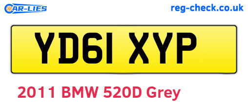 YD61XYP are the vehicle registration plates.