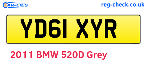 YD61XYR are the vehicle registration plates.