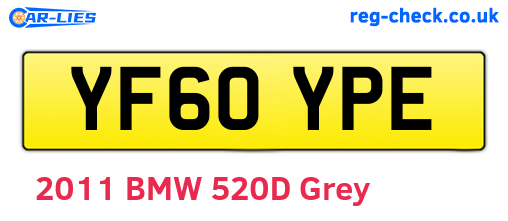 YF60YPE are the vehicle registration plates.