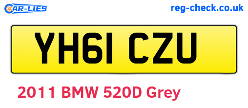 YH61CZU are the vehicle registration plates.