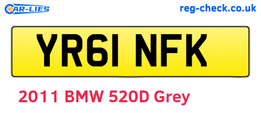 YR61NFK are the vehicle registration plates.