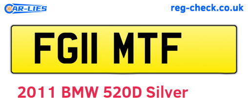 FG11MTF are the vehicle registration plates.