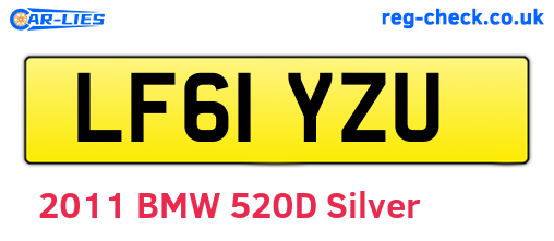 LF61YZU are the vehicle registration plates.