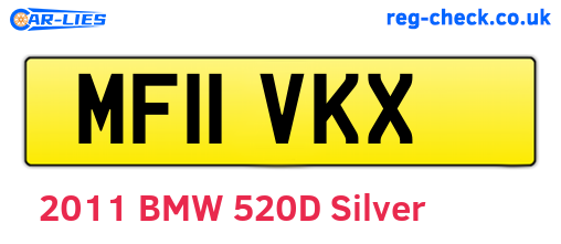 MF11VKX are the vehicle registration plates.