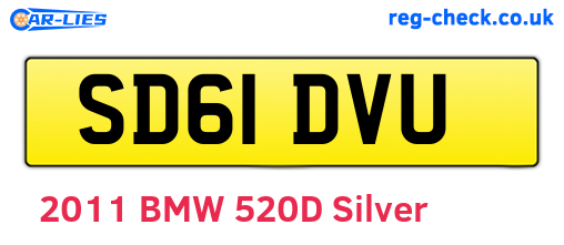 SD61DVU are the vehicle registration plates.