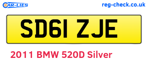 SD61ZJE are the vehicle registration plates.