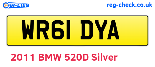 WR61DYA are the vehicle registration plates.