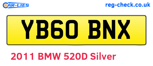 YB60BNX are the vehicle registration plates.