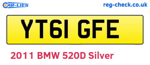 YT61GFE are the vehicle registration plates.