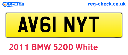 AV61NYT are the vehicle registration plates.