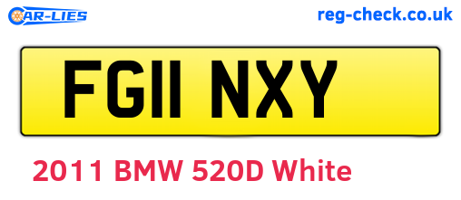 FG11NXY are the vehicle registration plates.