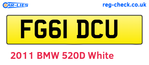 FG61DCU are the vehicle registration plates.