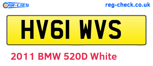 HV61WVS are the vehicle registration plates.