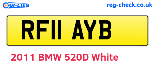 RF11AYB are the vehicle registration plates.