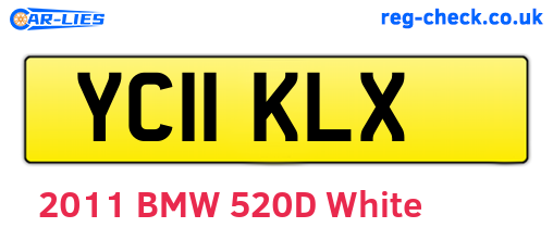 YC11KLX are the vehicle registration plates.