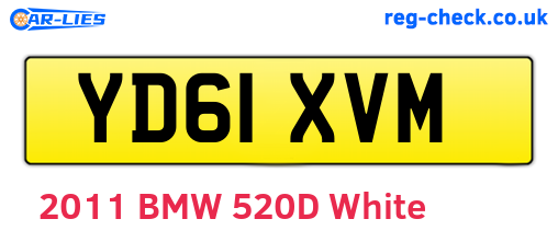 YD61XVM are the vehicle registration plates.