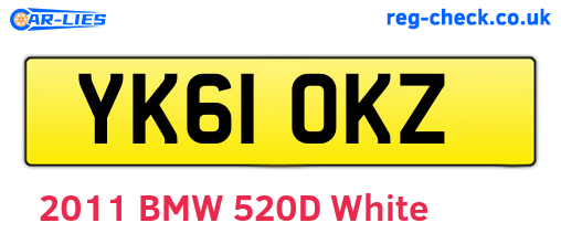 YK61OKZ are the vehicle registration plates.