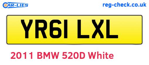 YR61LXL are the vehicle registration plates.