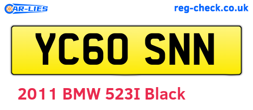 YC60SNN are the vehicle registration plates.