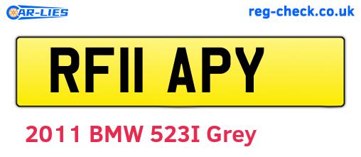 RF11APY are the vehicle registration plates.