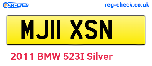 MJ11XSN are the vehicle registration plates.