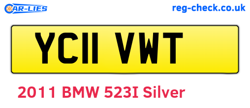 YC11VWT are the vehicle registration plates.