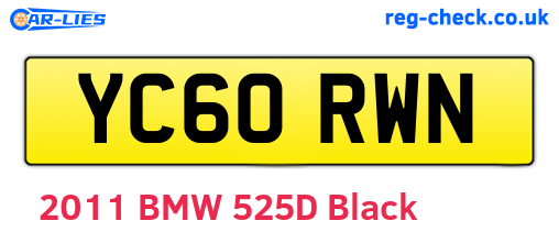 YC60RWN are the vehicle registration plates.