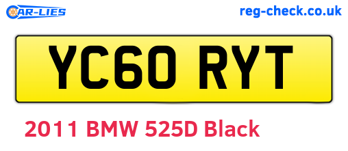 YC60RYT are the vehicle registration plates.