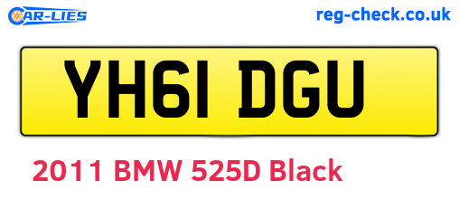 YH61DGU are the vehicle registration plates.