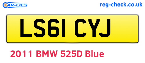 LS61CYJ are the vehicle registration plates.