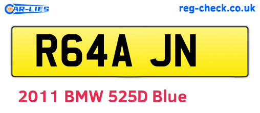 R64AJN are the vehicle registration plates.