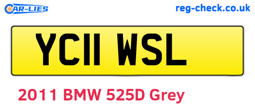 YC11WSL are the vehicle registration plates.