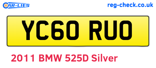YC60RUO are the vehicle registration plates.