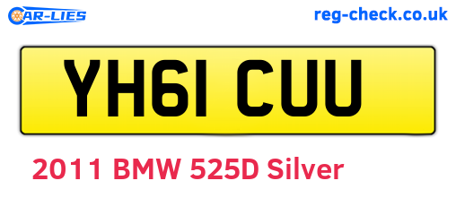 YH61CUU are the vehicle registration plates.